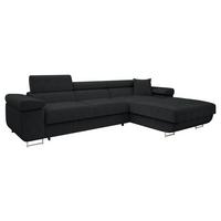 ECKSOFA Torezio Mini Cord, Seite: Rechts - Schwarz, Holz/Textil (280/170cm) - MIRJAN24