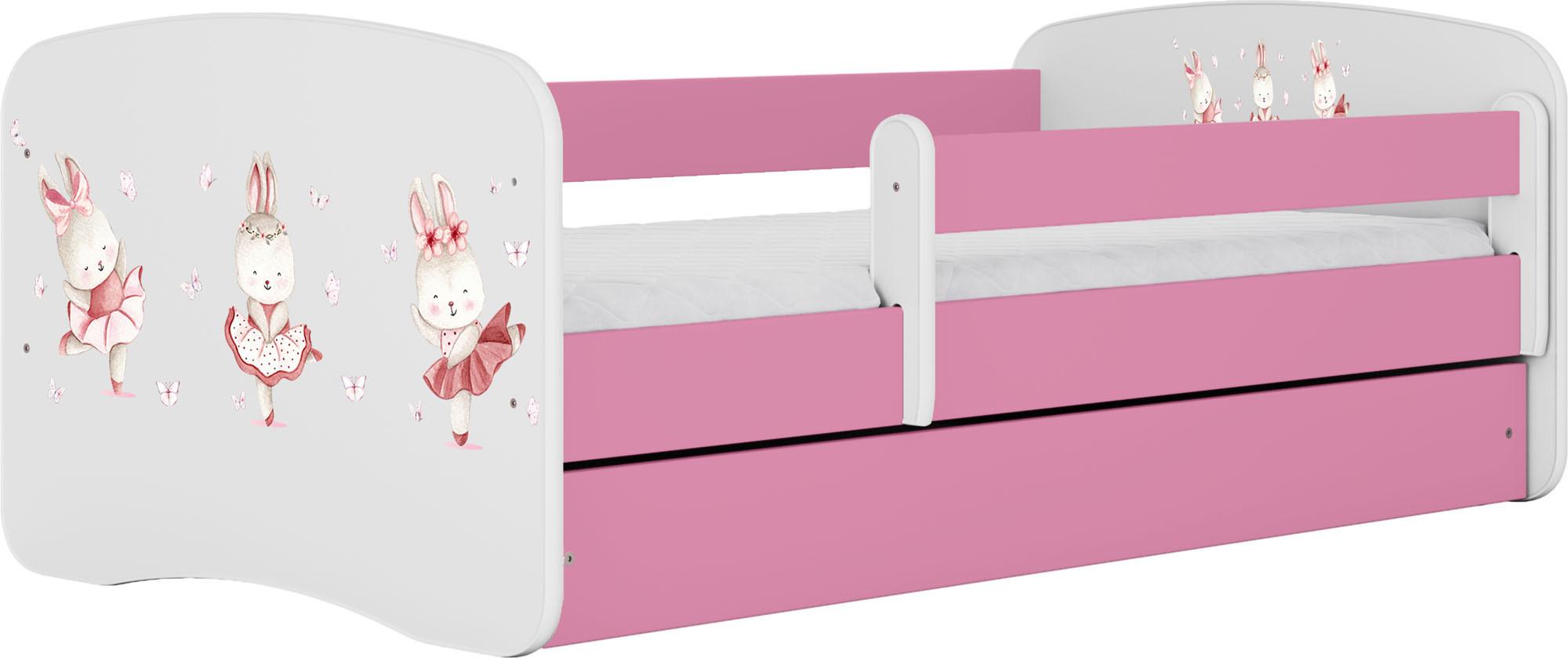 KINDERBETT Emily mit Schublade und Matratze, Rosa 80x180 cm - Altrosa, Holzwerkstoff (180/80cm) - WFL GROUP