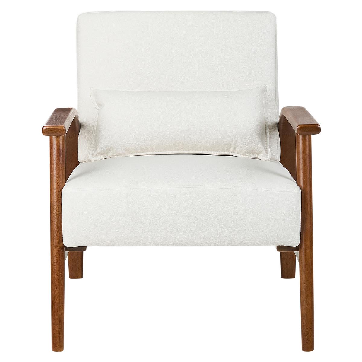 SESSEL Kunstleder Cremeweiß Skara - Dunkelbraun/Weiß, Kunststoff (70/83/88cm) - Beliani