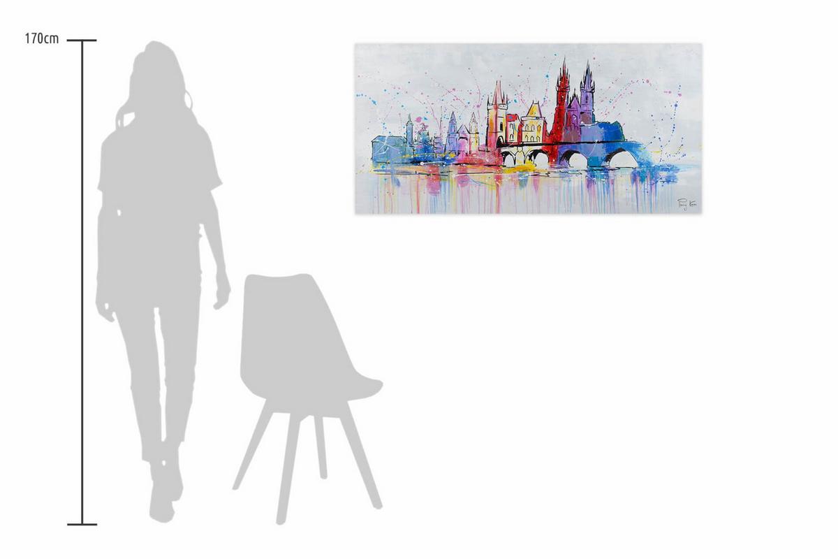ACRYLBILD HANDGEMALT 120/60 cm - Grau, Holz/Textil (120/60cm) - KUNSTLOFT