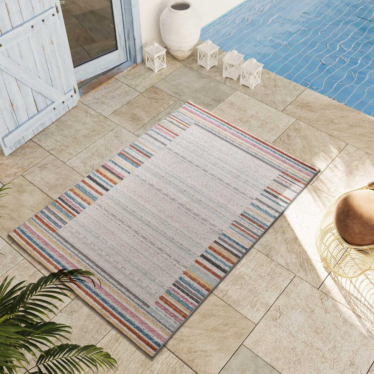 OUTDOORTEPPICH mehrfarbig Samara 120/170 cm - Beige/Multicolor, Textil (120/170cm) - Atticgo