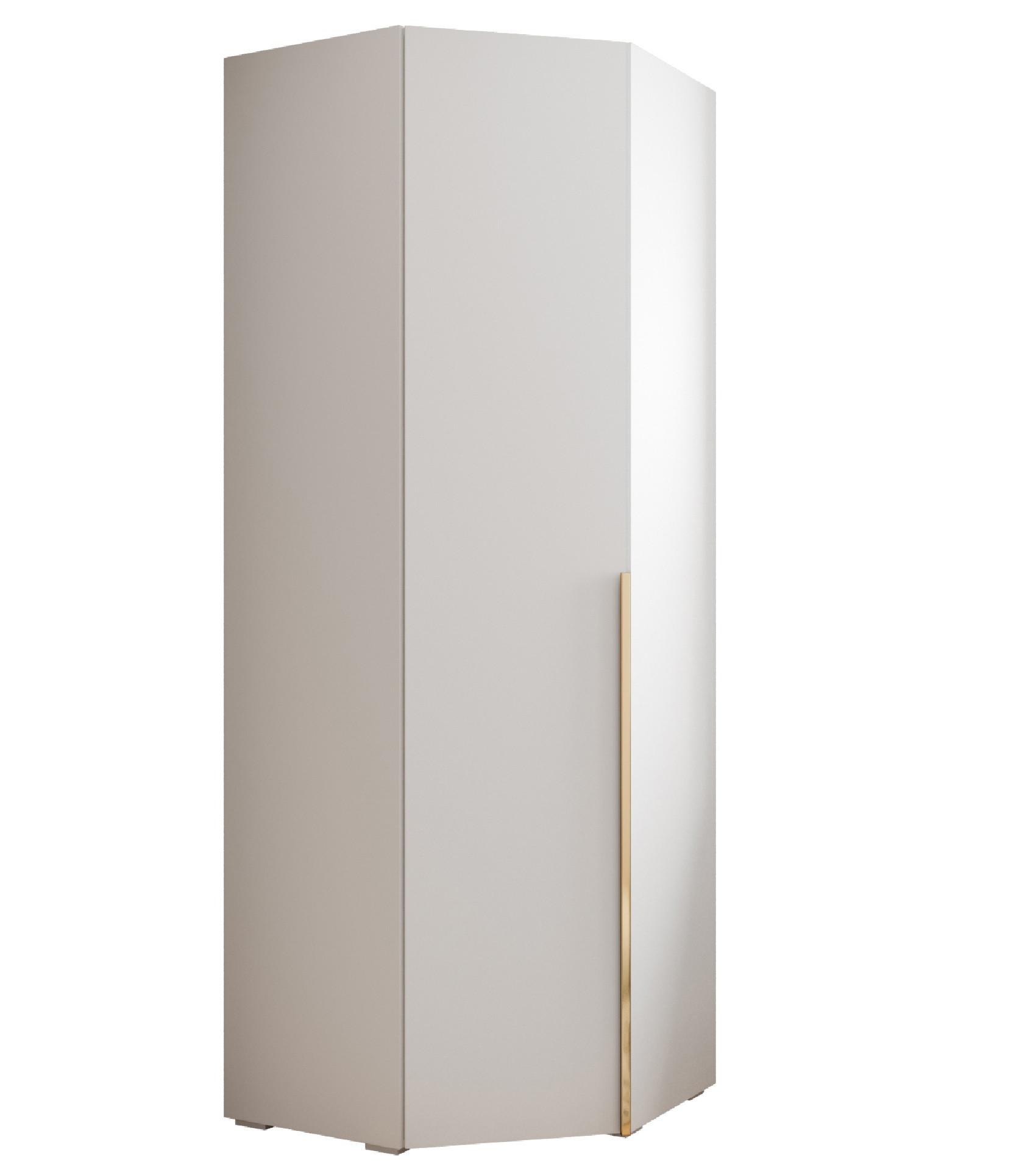 DREHTÜRENSCHRANK 236.7/81.7/81.7 1-türig - Goldfarben/Weiß, Holz/Metall (81.7/236.7/81.7cm) - MÖBEL KRYSPOL