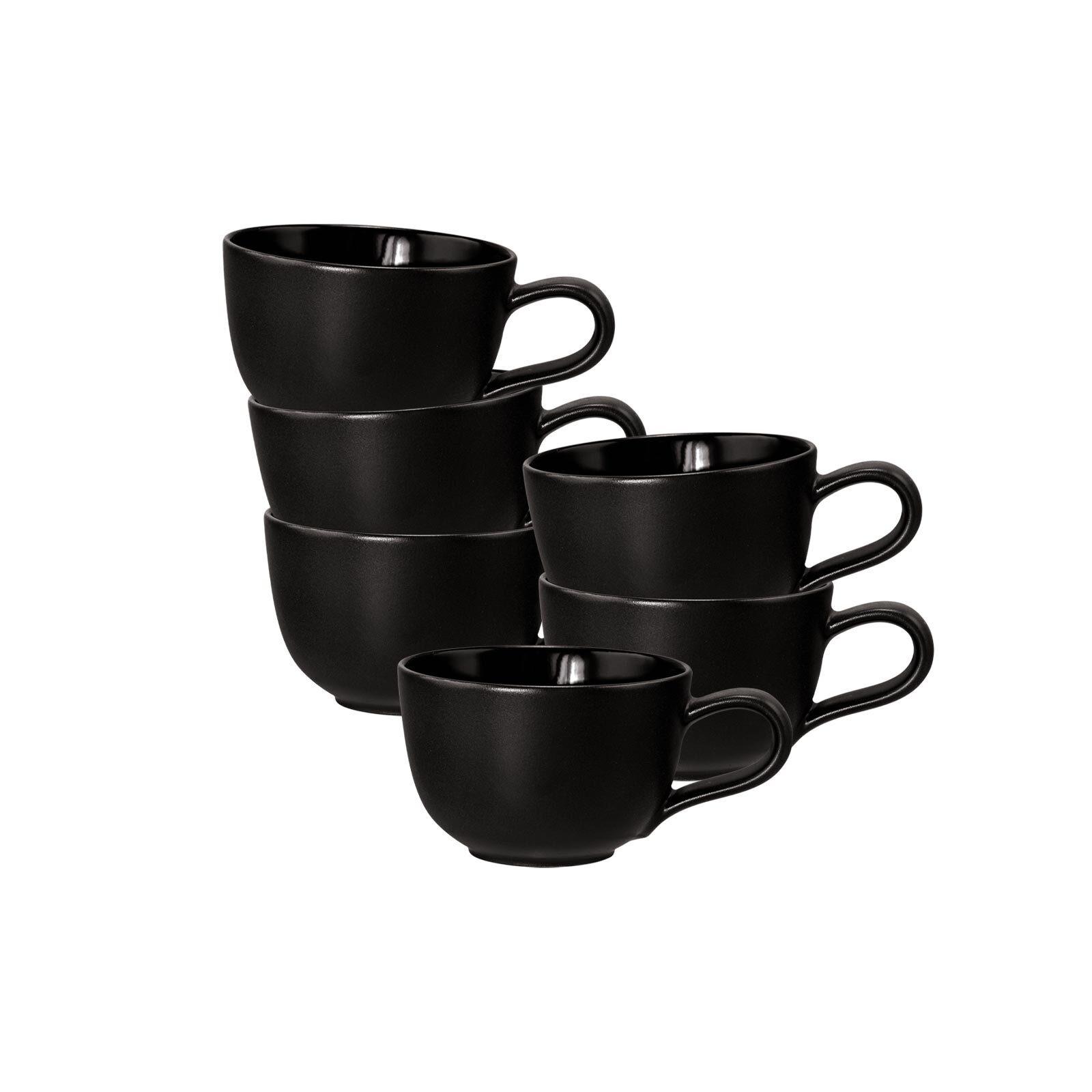 ESPRESSOTASSEN Liberty Velvet Black schwarz 100 ml 6er Set - Schwarz, Keramik (0.1L) - Seltmann Weiden