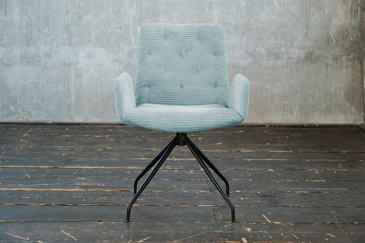 DREHSTUHL NEW CHARME Hellblau Cord (1er-Set) - Hellblau, Textil (59/87/66cm) - KAWOLA