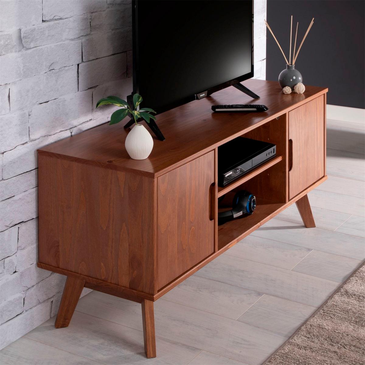 LOWBOARD TIVOLI dunkelbraun - Dunkelbraun, Holz (114/54/39cm) - IDIMEX