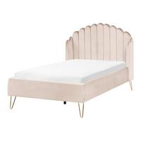 BETT mit Lattenrost 120/200 cm Stoff Hellbeige Ambillou - Beige, Textil (120/200cm) - Beliani