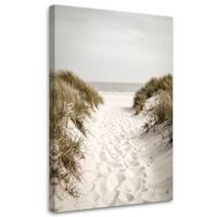 LEINWANDBILD Weg zum Strand Dünen Landschaft 40x60cm - Beige, Textil (40/60cm) - Feeby