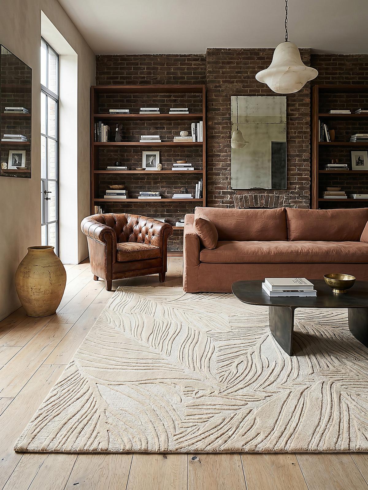 WOLLTEPPICH LEVEN, floral, Beige, 200 x 290 cm - Beige, Textil (290/200cm) - KADIMA DESIGN