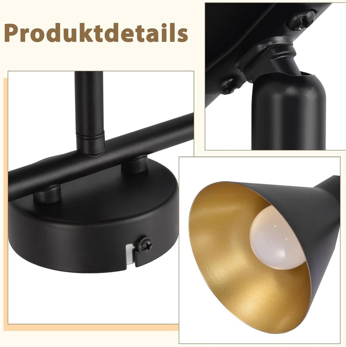DECKENSTRAHLER Welle 3-flammig 49/11/21 cm - Schwarz, Metall (49/11/21cm) - Nettlife