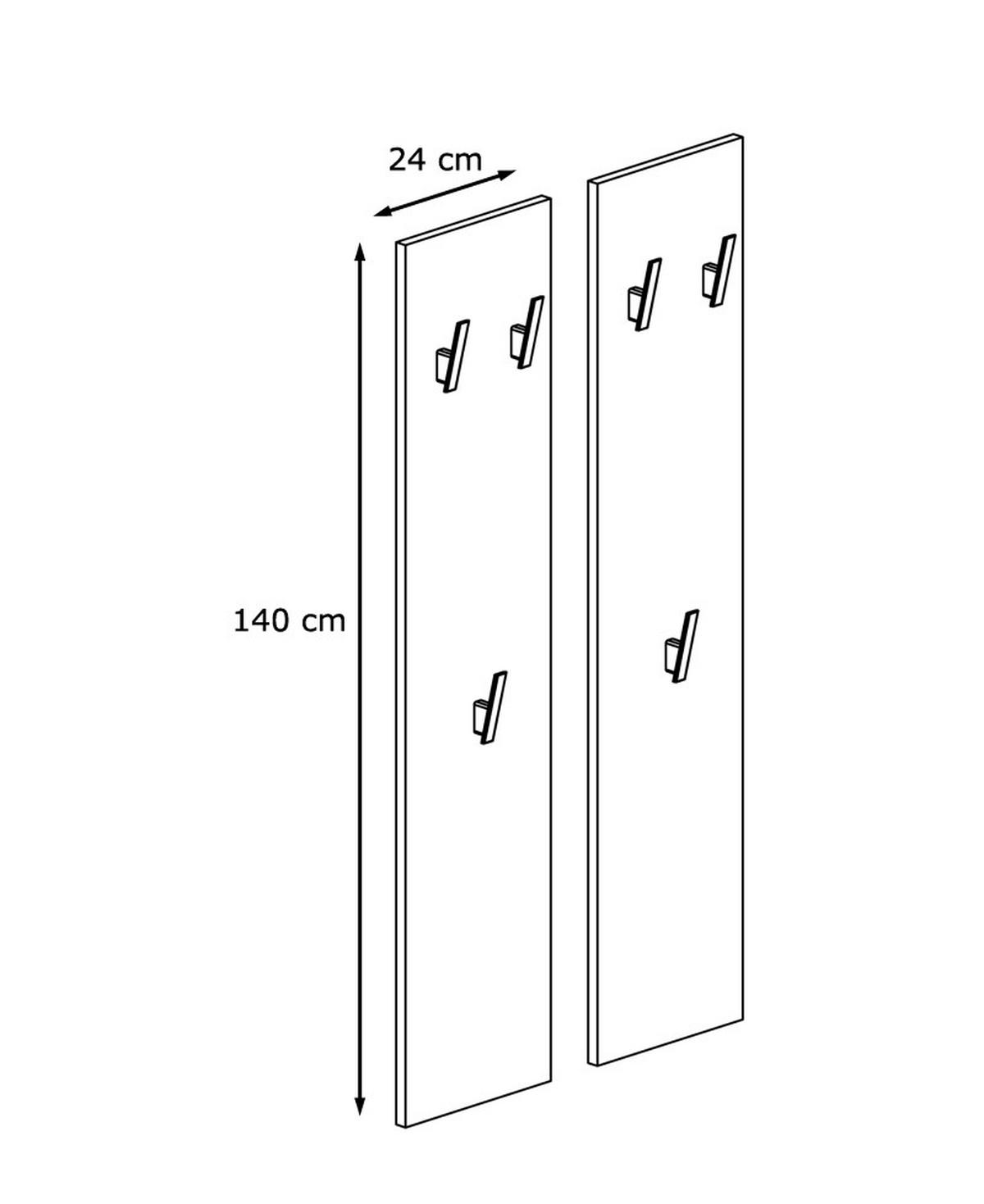 GARDEROBE Spot Creme Hochglanz - Creme, Holzwerkstoff (120/140/2cm) - Vladon