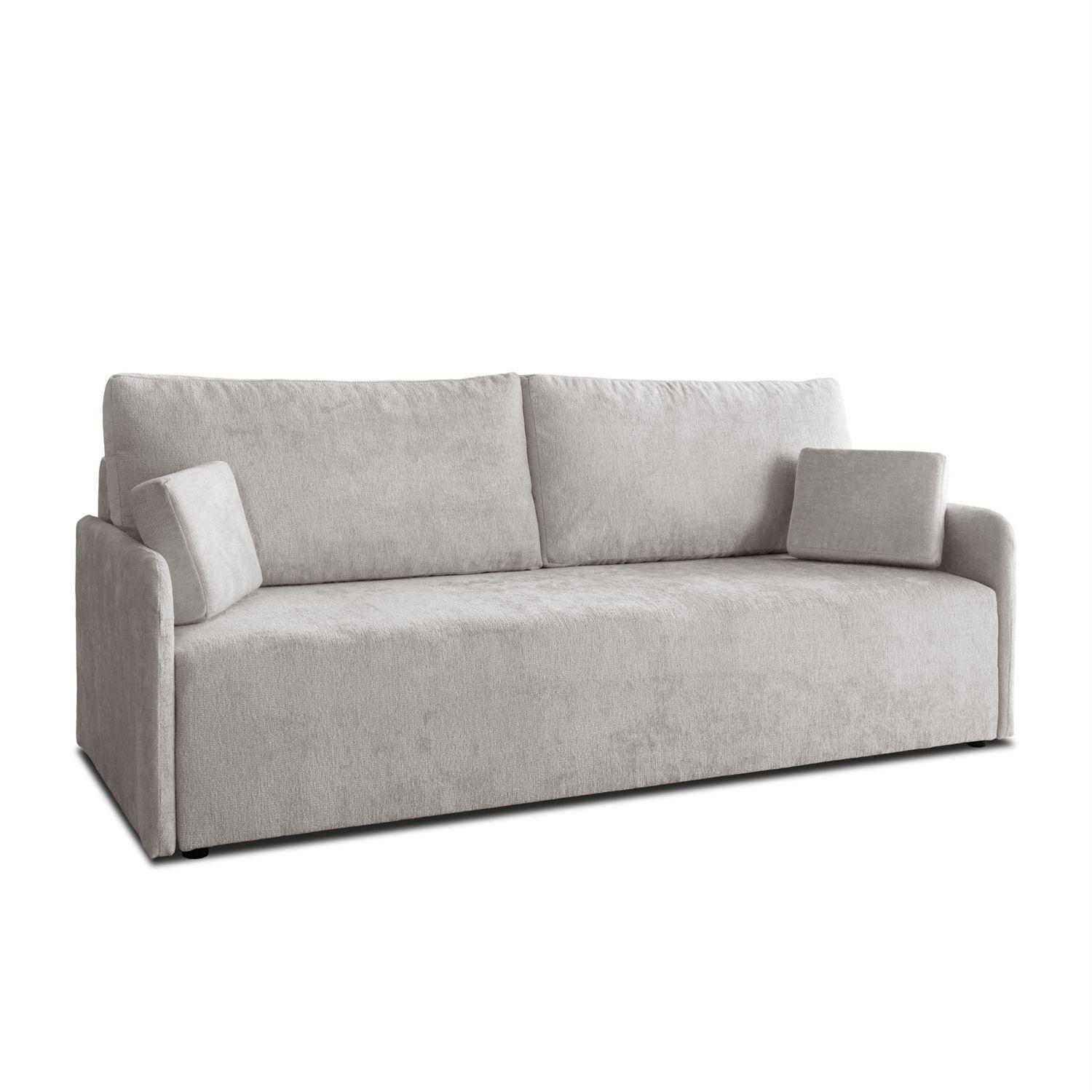SOFA NUBO mit Schlaffunktion und Bettkasten Harmony 80 - Grau, Textil (205/91/86cm) - Lookway