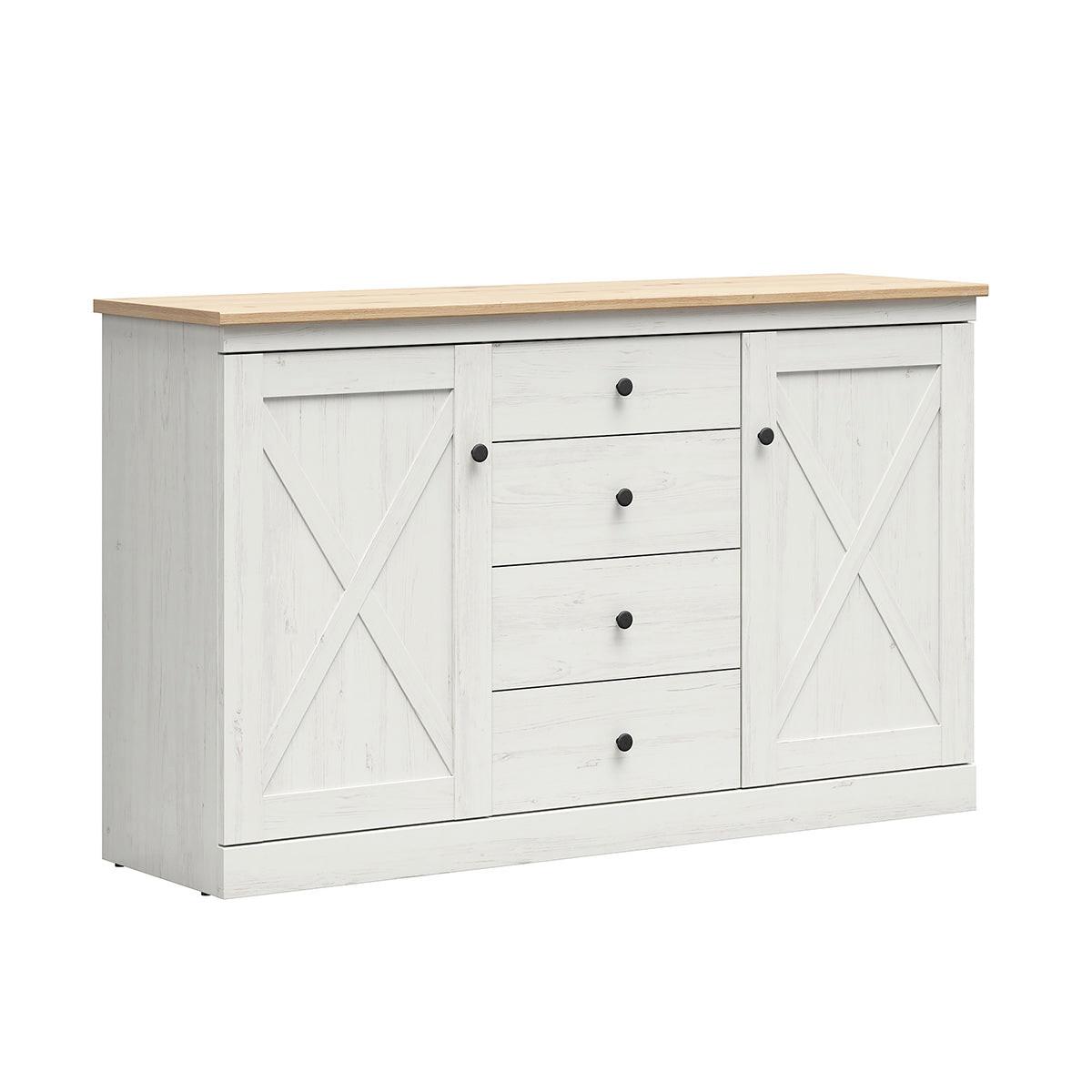 SIDEBOARD Victoria Weiß und Holz - Weiß, Holzwerkstoff (153/93/43cm) - Petits-meubles