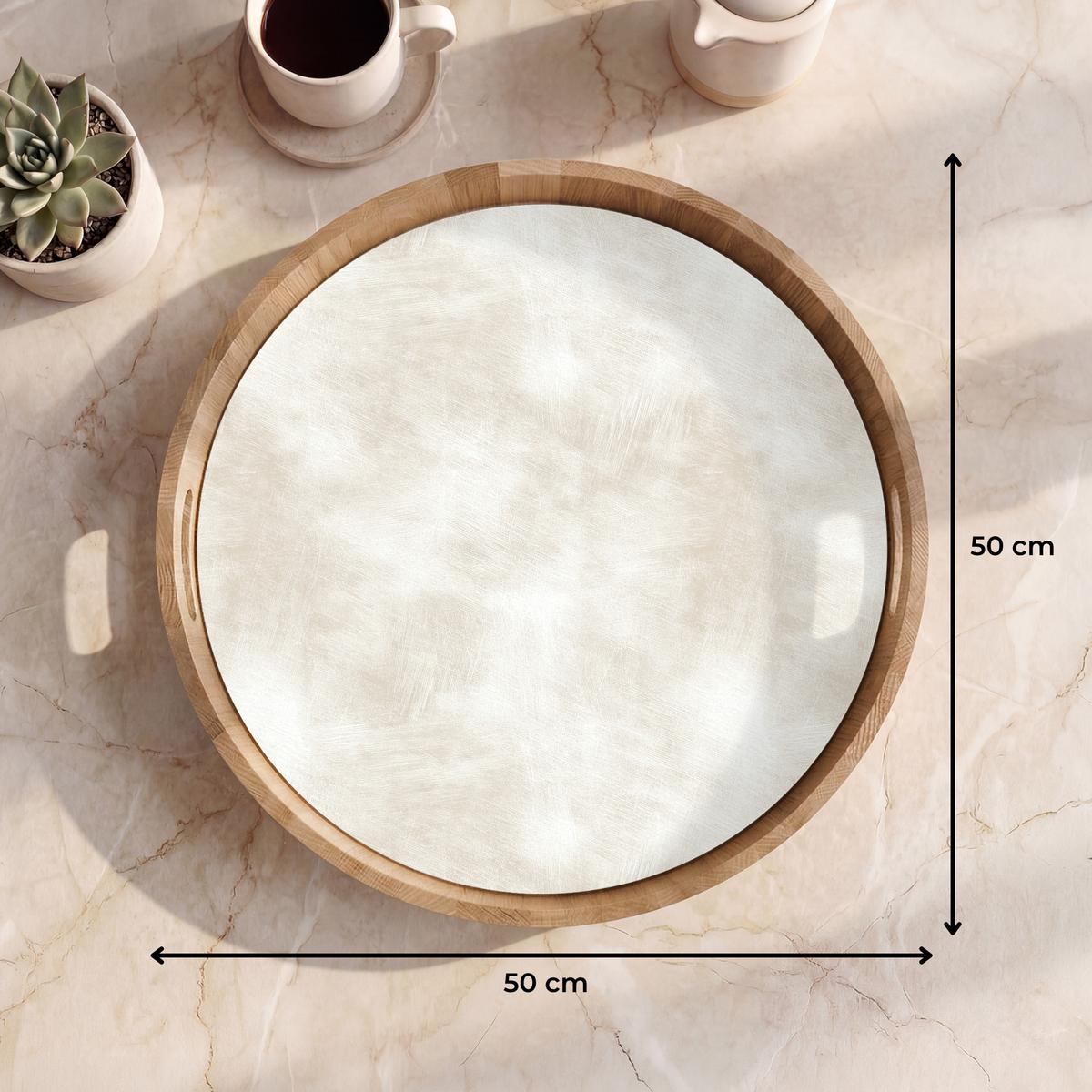 TABLETT Dezent - Textur - Beige 50x50 cm - Creme, Holz (50/5/5cm) - OnlyWow