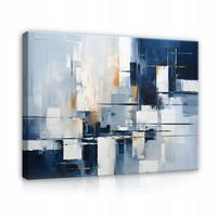 LEINWANDBILD Abstrakt Blau 120x80 - Multicolor, Holzwerkstoff (120/80cm) - Wallarena