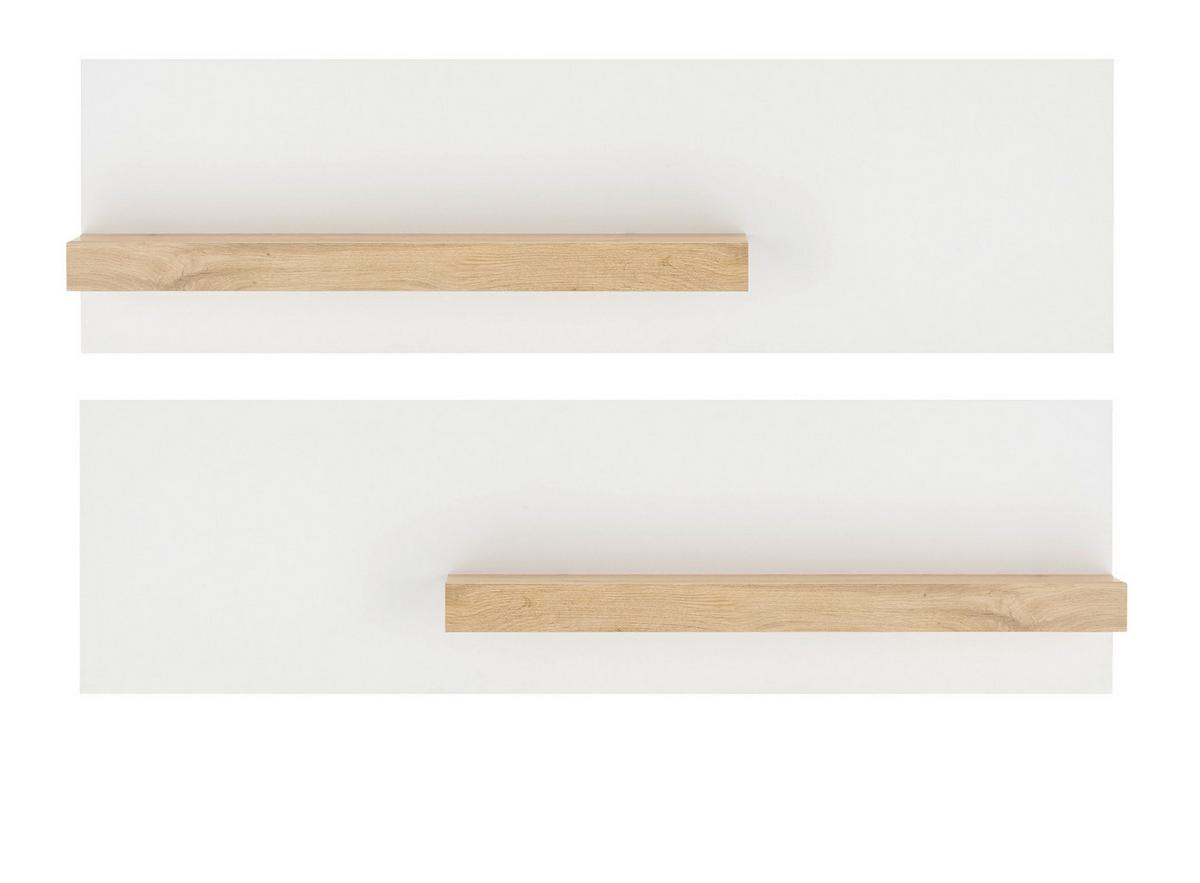 SCHREIBTISCHKOMBINATION 4-teilig weiß matt, Eiche Wotan, Büromöbel Set mit viel Stauraum - Eichefarben/Eiche Wotan, Holzwerkstoff/Kunststoff (140/143/180cm) - Furn.Design