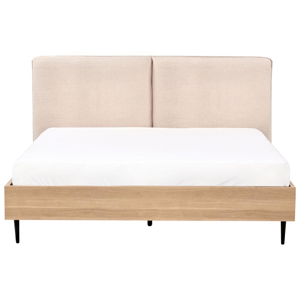 BETT mit Lattenrost 160x200 cm Beige Limanton - Beige, Textil (160/200cm) - Beliani