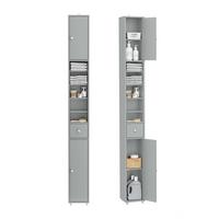 HOCHSCHRANK schmal Hellgrau - Hellgrau, Holzwerkstoff (45/58/40cm) - SoBuy