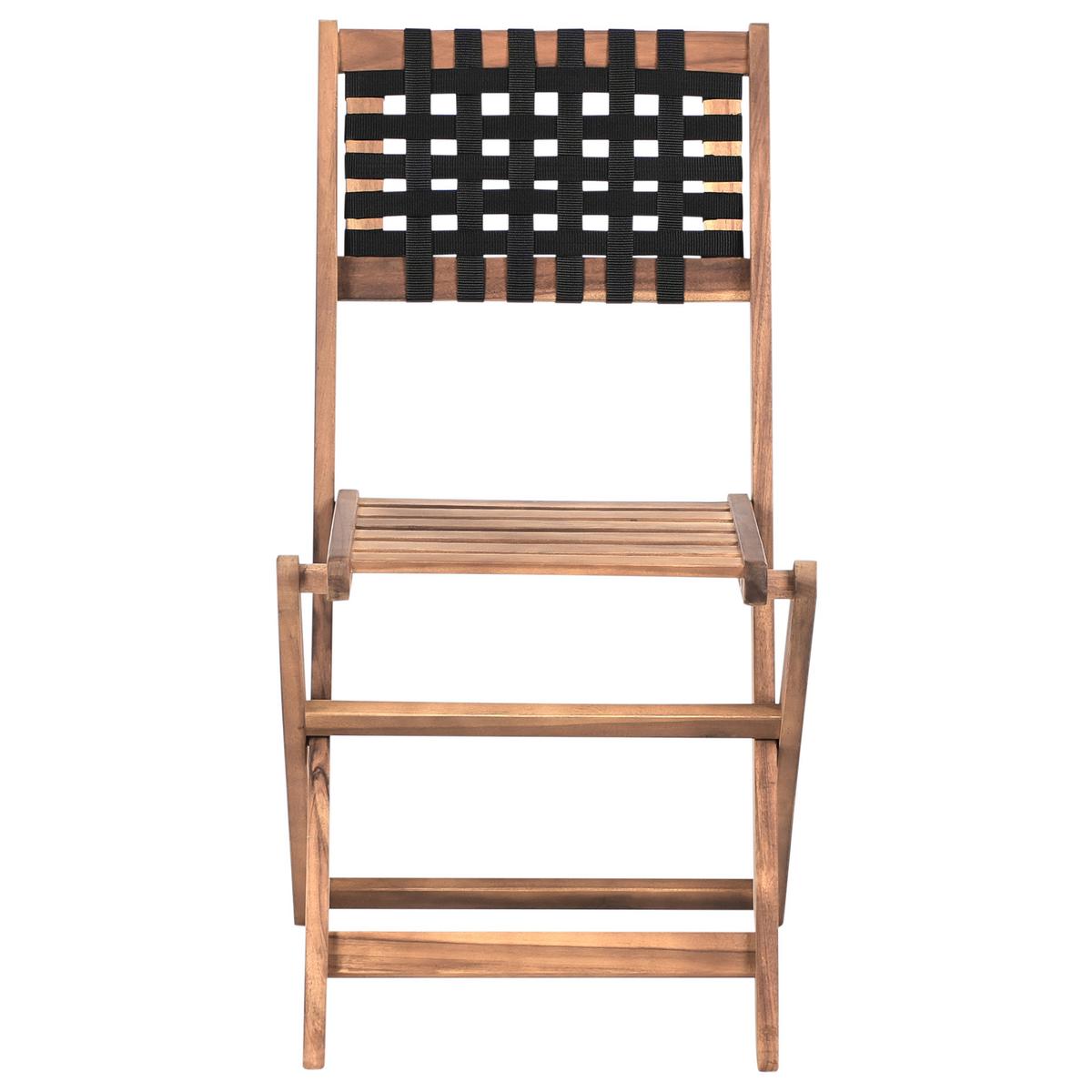 BISTRO-SET Akazienholz Braun/Schwarz Coniolo - Braun, Holz - Beliani