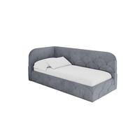 EINZELLBETT Jugendbett mit Bettkasten, Rechts - ELRY 100x200 Grau - Blaugrau, Holzwerkstoff/Textil (100/200cm) - ALTDECOR