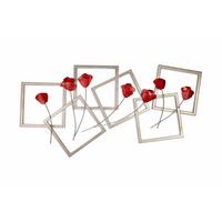WANDDEKO Rot 97/50 cm - Rot, Metall (1.7/50/5cm) - KUNSTLOFT