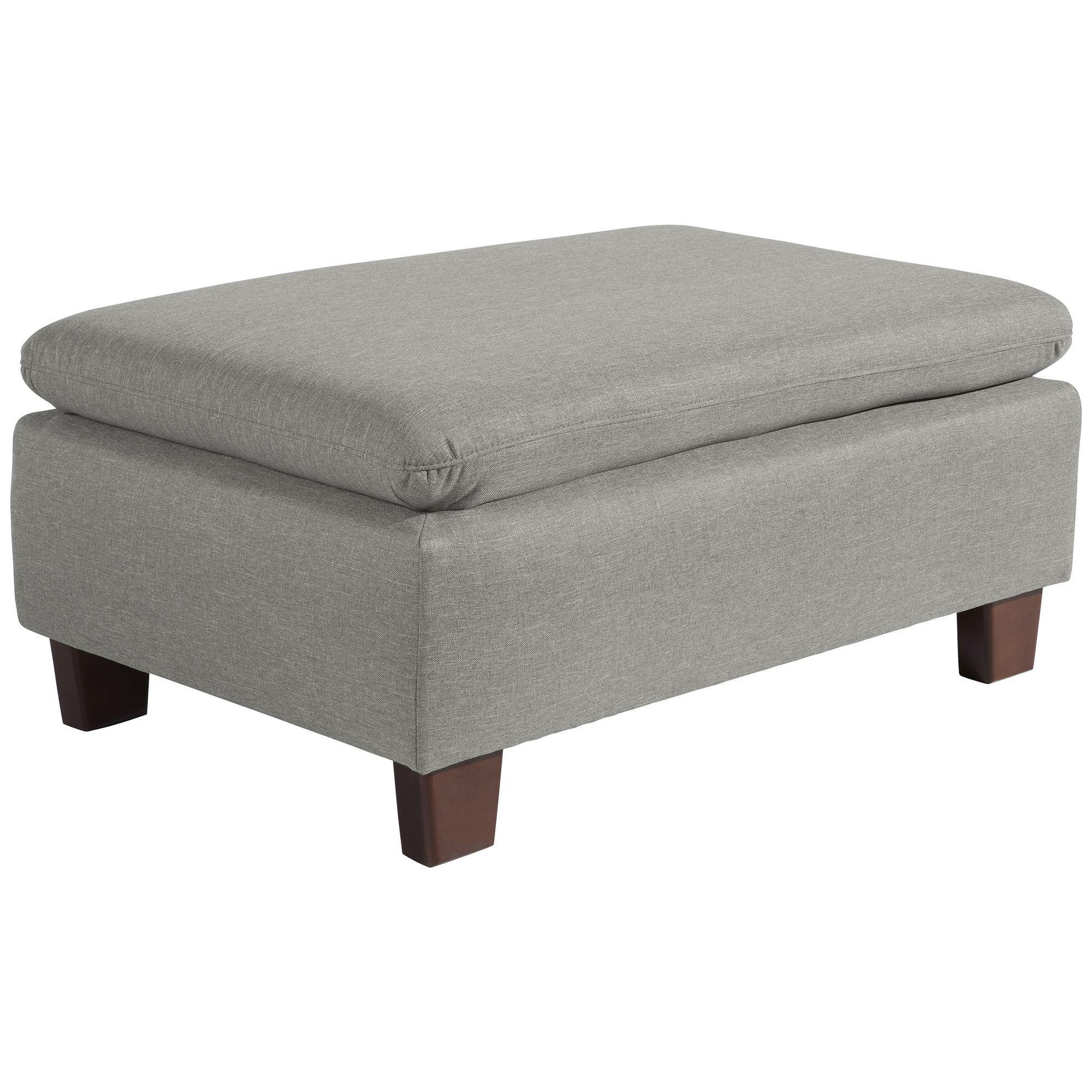 POLSTERHOCKER Kaylil Flachgewebe hellgrau - Hellgrau, Kunststoff (90/43/60cm) - 58aufmkessel