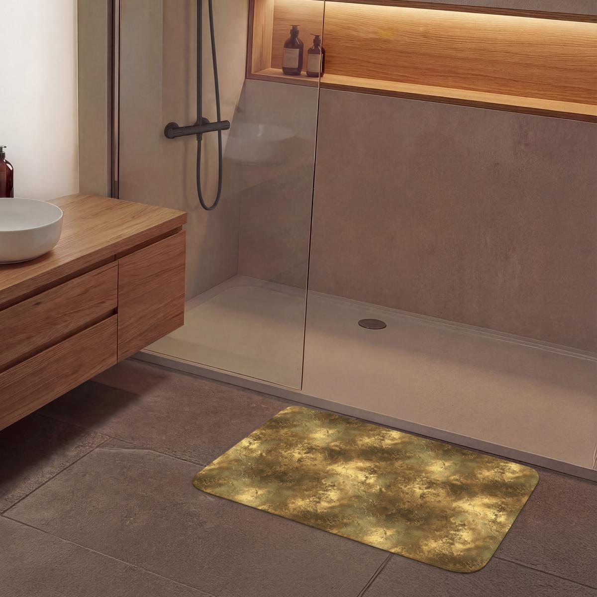 BADEMATTE Antik - Metallic-Look - Gold 90x60 cm - Goldfarben, Textil (90/60cm) - OnlyWow