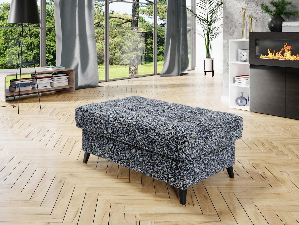 POLSTERHOCKER Nord - Silberfarben/Schwarz, Holz/Textil (106/44/67cm) - MIRJAN24