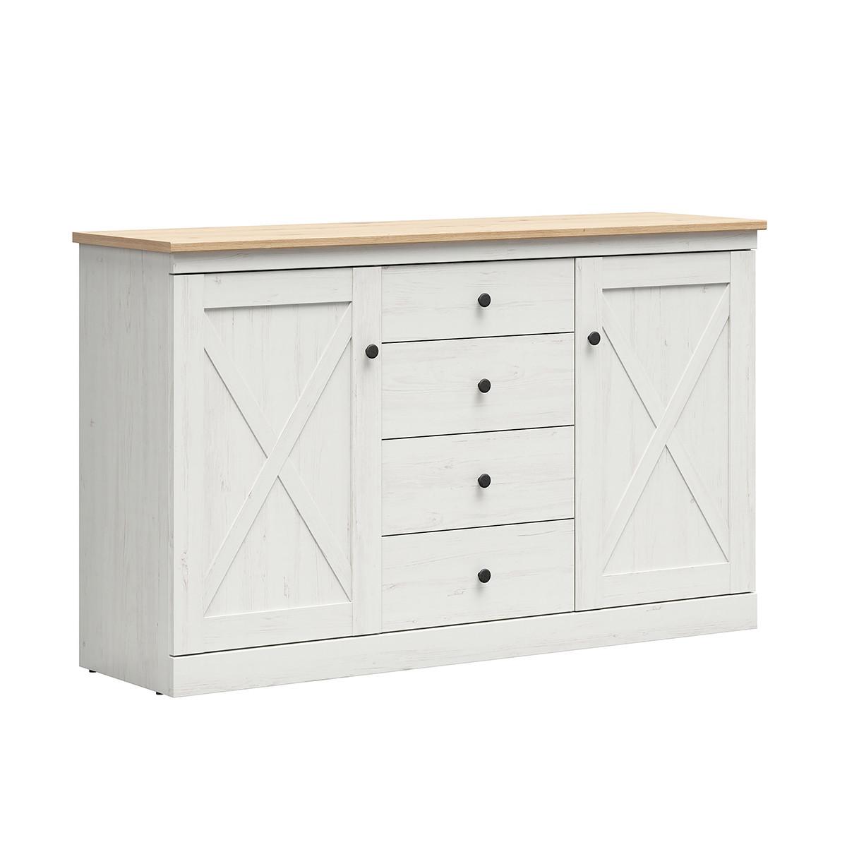 SIDEBOARD Victoria Weiß und Holz - Weiß, Holzwerkstoff (153/93/43cm) - Petits-meubles