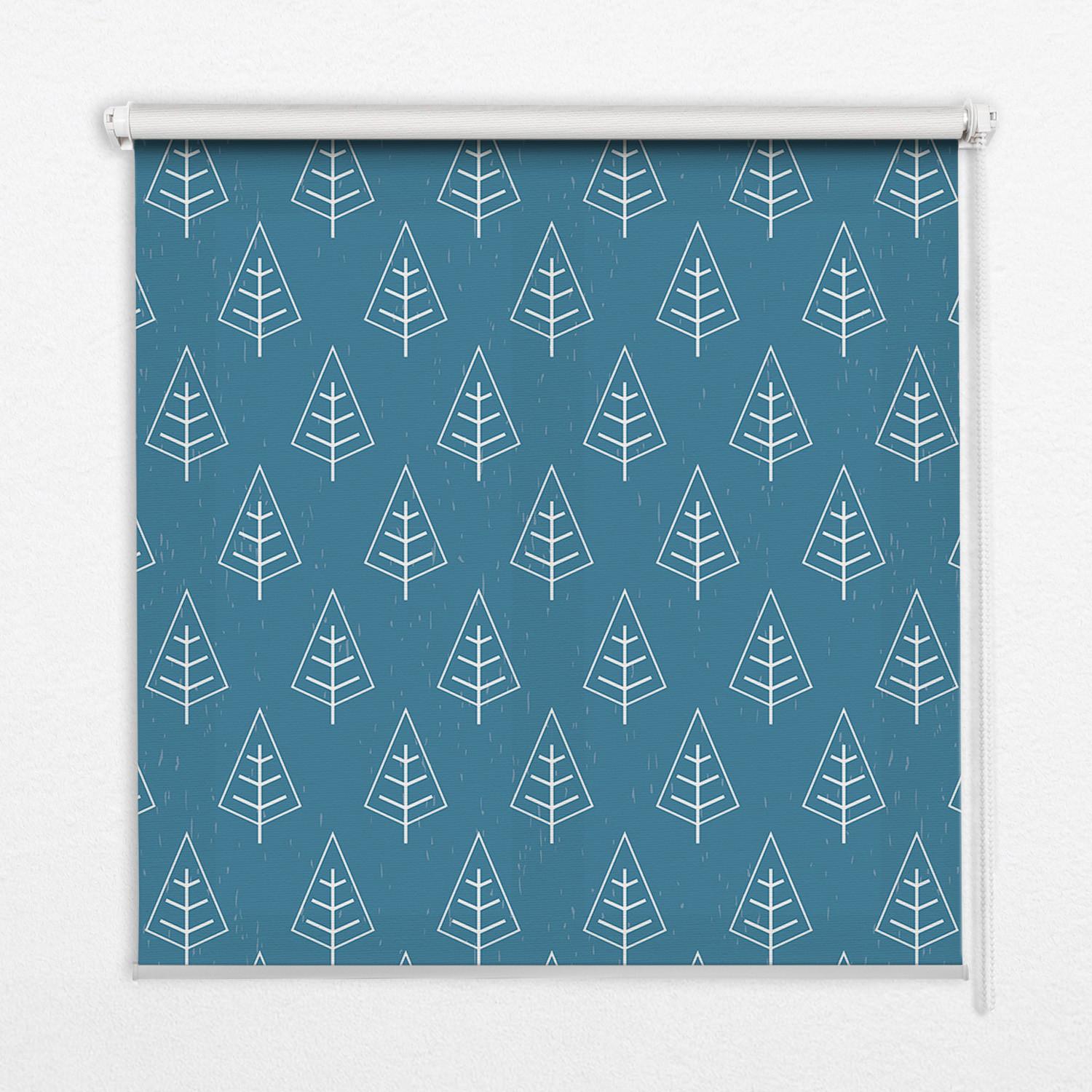 INNENROLLO - Fensterrollo - Rollo - 90x180 cm - Bäume im Regen - Weiß, Kunststoff (90/180/0.5cm) - TULUP