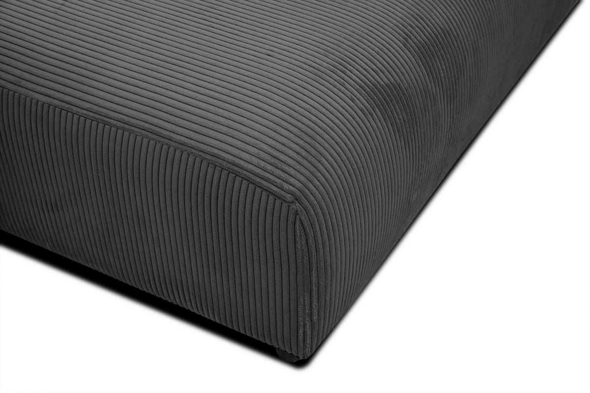 ECKSOFA TAUER 5-Sitzer, dunkelgrau - Dunkelgrau/Schwarz, Holzwerkstoff/Kunststoff (174/292cm) - Wozimo
