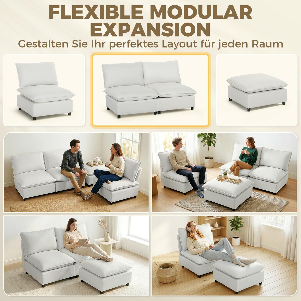 2-SITZER-SOFA Kunstleder Grau - Schwarz/Grau, Kunststoff (85/78/146cm) - HOMCOM