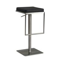 BARHOCKER – Schwarz, Kunstleder, Edelstahl, höhenverstellbar, drehbar, gepolstert, Modern - Silberfarben/Schwarz, Kunststoff/Textil (38/91/39cm) - KADIMA DESIGN