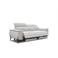 SOFA AVENA 3-Sitzer mit 2 Relaxfunktionen, hellgrau - Hellgrau, Holzwerkstoff/Textil (204/80/108cm) - Wozimo