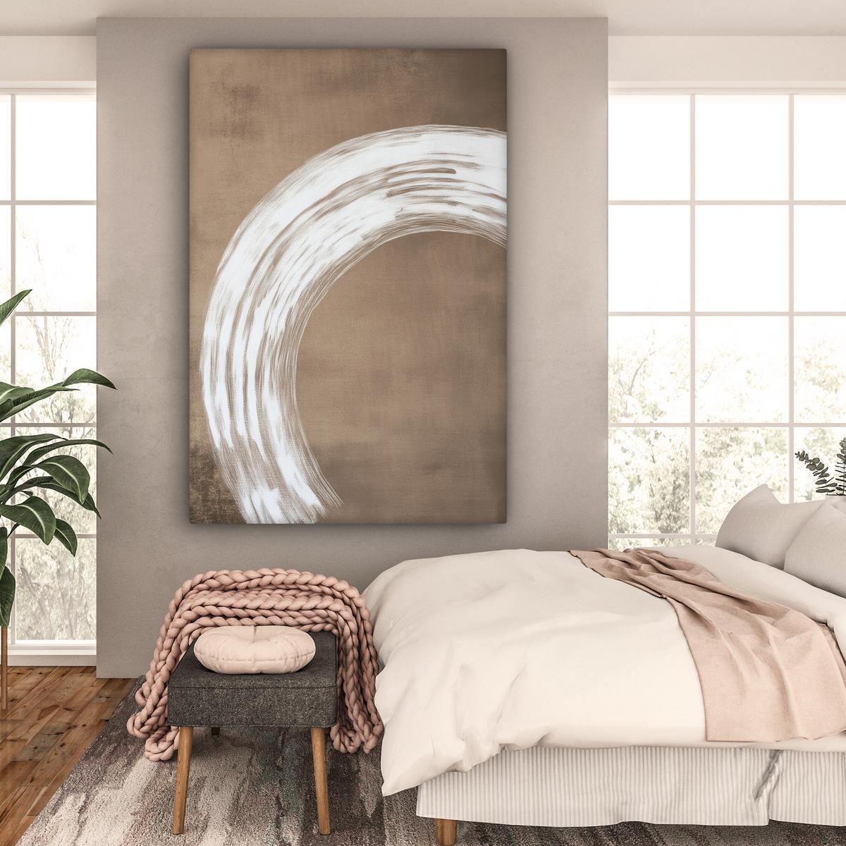 LEINWANDBILD Farbe - Braun - Japandi Deko Groß 90x140 cm - Kupferfarben, Textil (90/140cm) - MuchoWow