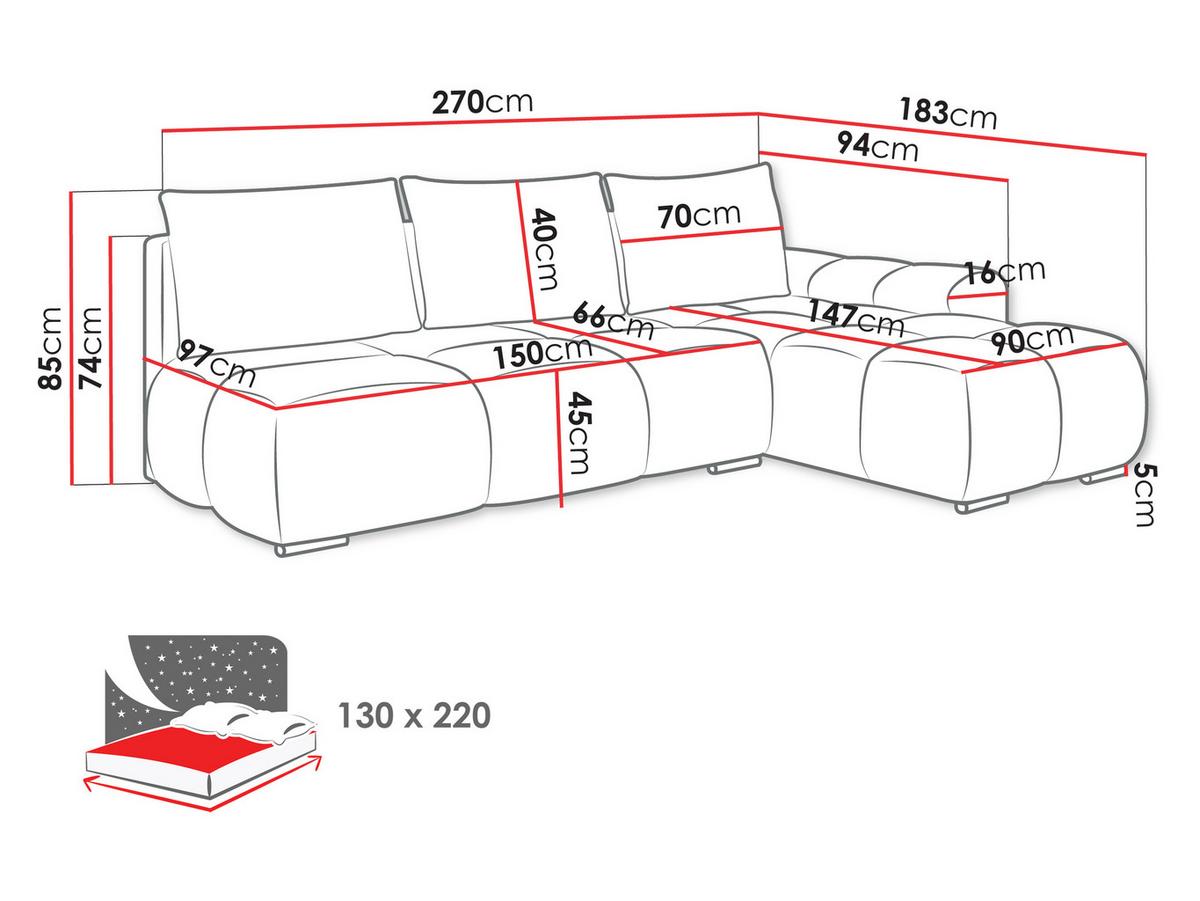 ECKSOFA Bestii, Seite: Links - Schwarz/Bronzefarben, Holz/Kunststoff (270/183cm) - MIRJAN24