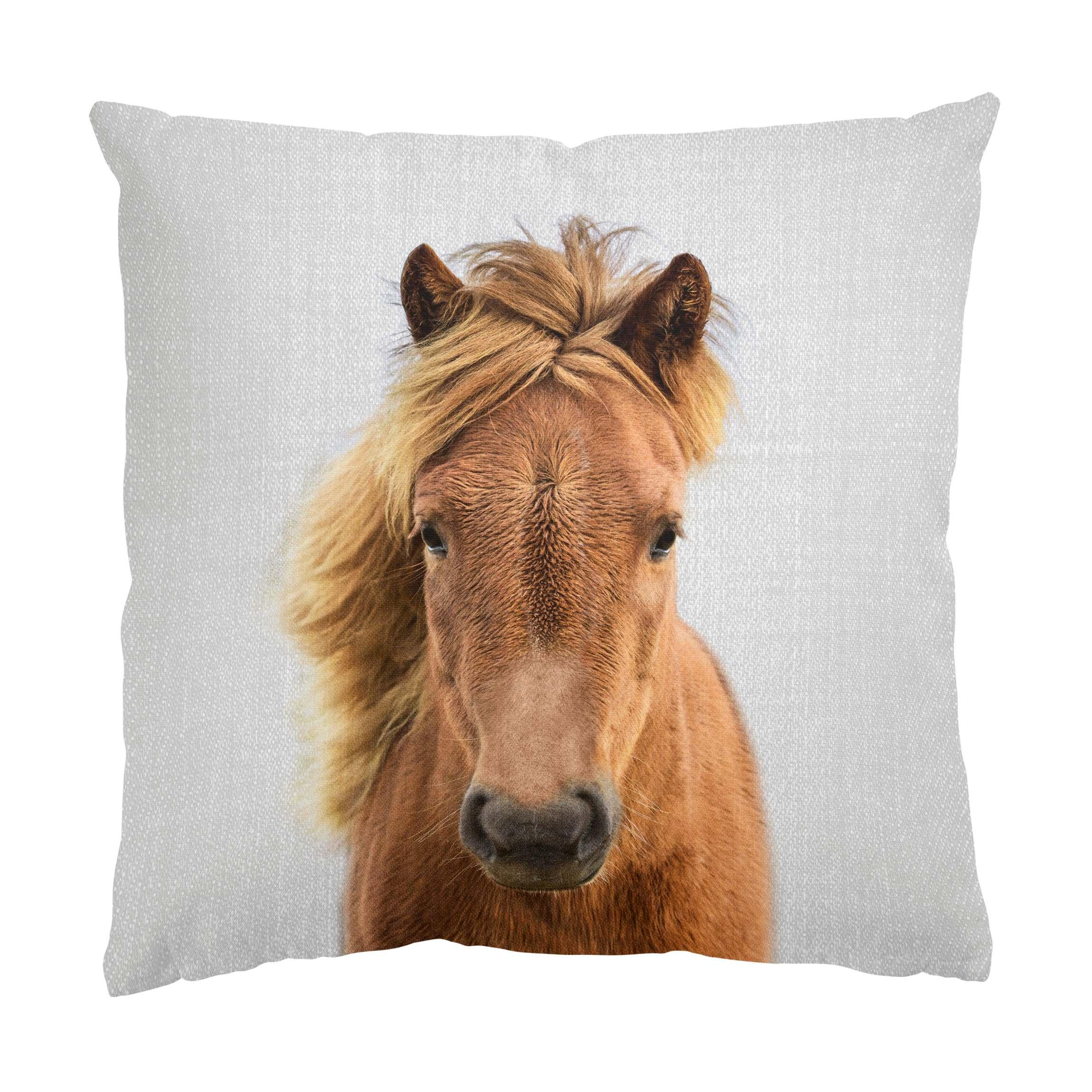 DEKOKISSEN Pferd Pauline 50/50 cm - Schwarz, Textil (50/50/10cm) - Bilderwelten
