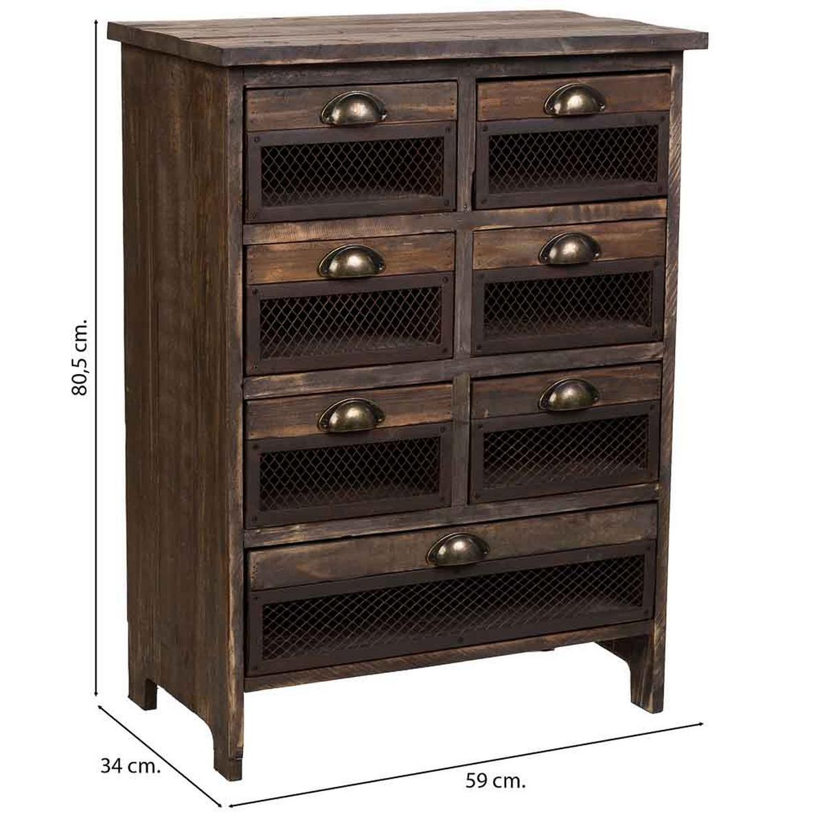 KOMMODE aus Holz, braun, 59x34x81cm - Braun, Holz (59/80.5/34cm) - Wanderlust