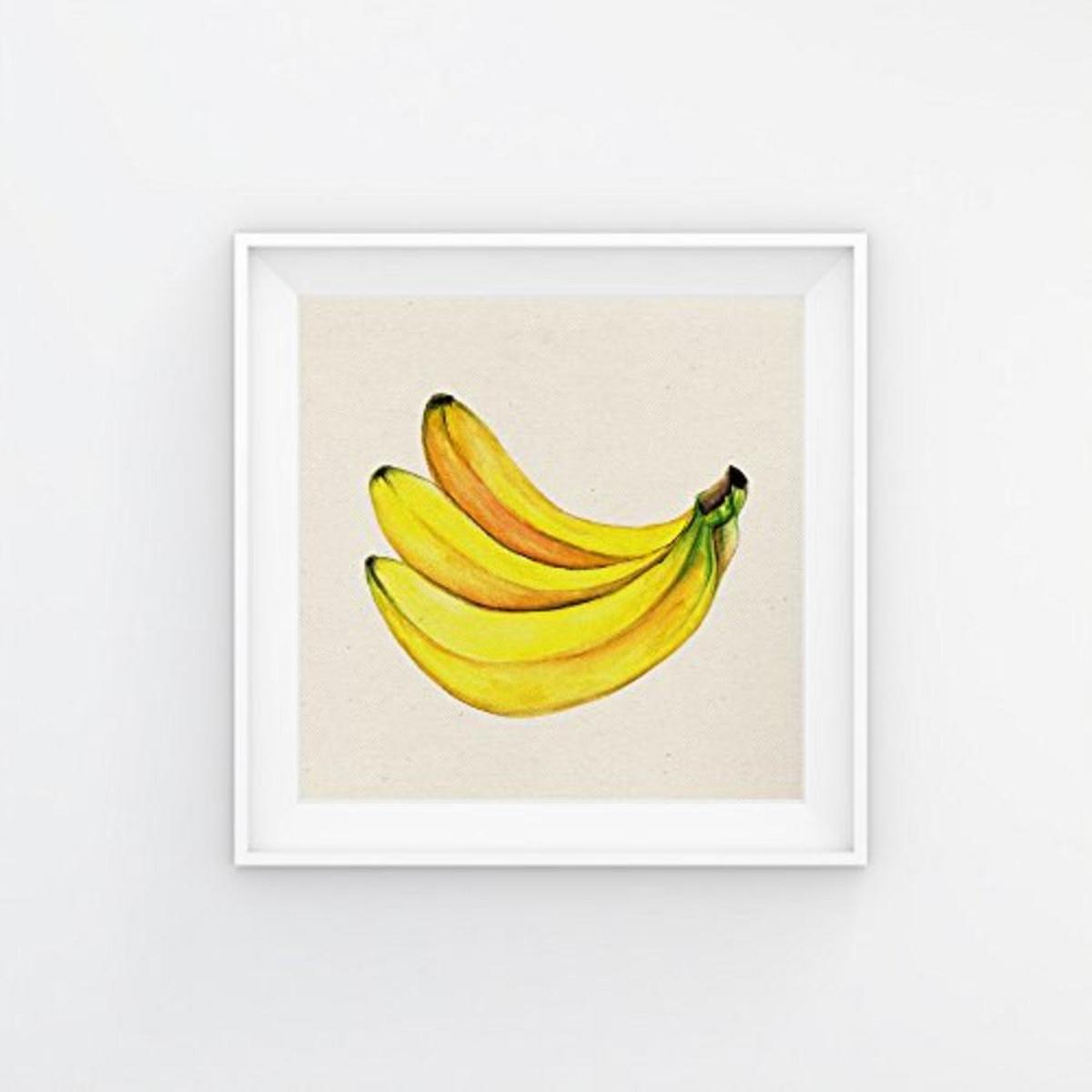 POSTER Set mit 4 Bunte tropische Früchte 20x20cm Schwarzer Rahmen - Schwarz, Papier (20/3cm) - Nacnic
