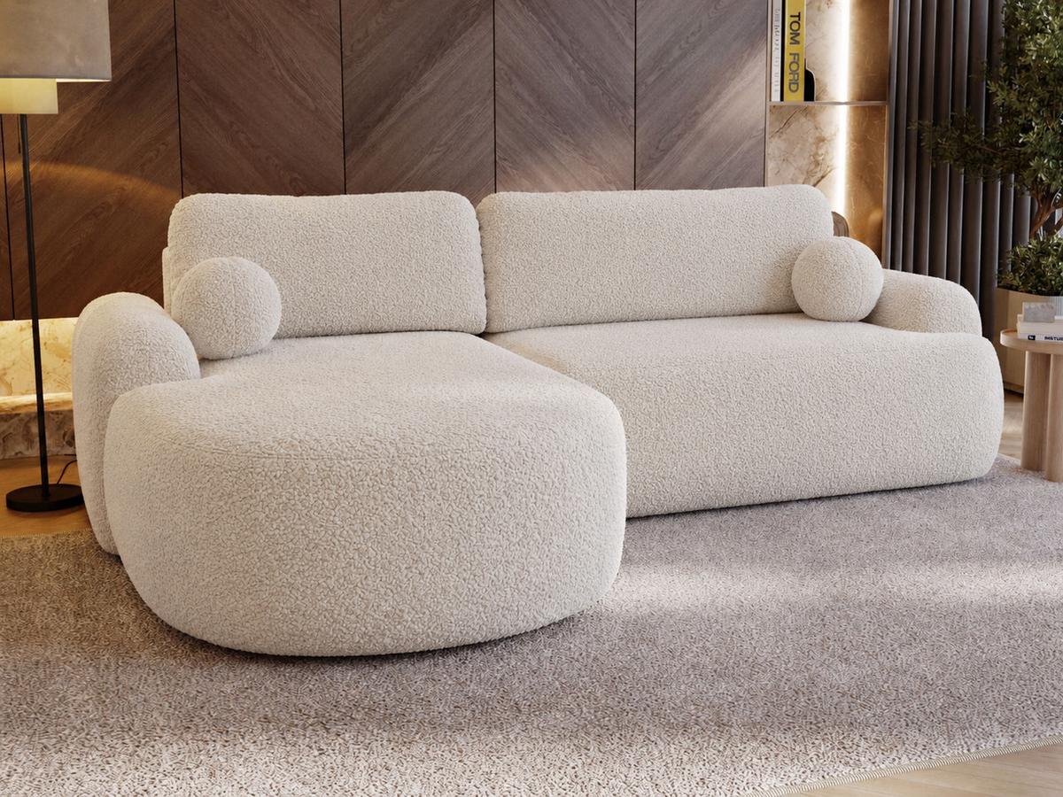 ECKSOFA Aurio weiß Links - Weiß, Holz/Textil (177/261cm) - Graingold