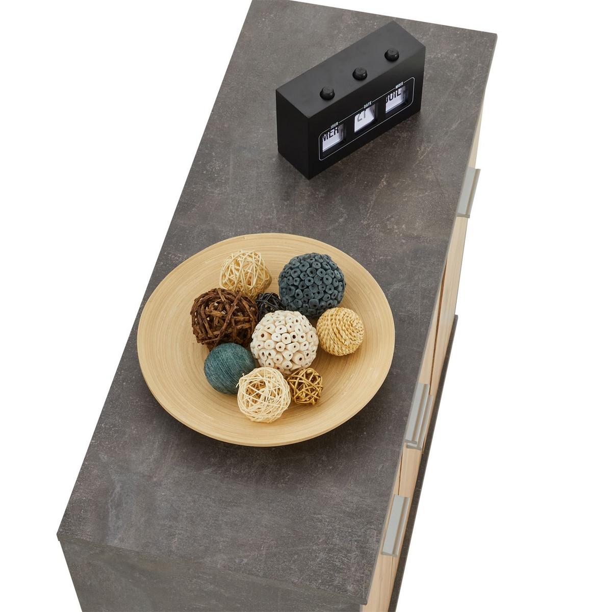 SCHUHSCHRANK DEUSTO Beton dunkel/Wotan Eiche - Dunkelgrau/Eiche Wotan, Holzwerkstoff (88/70/35cm) - CARO-Möbel