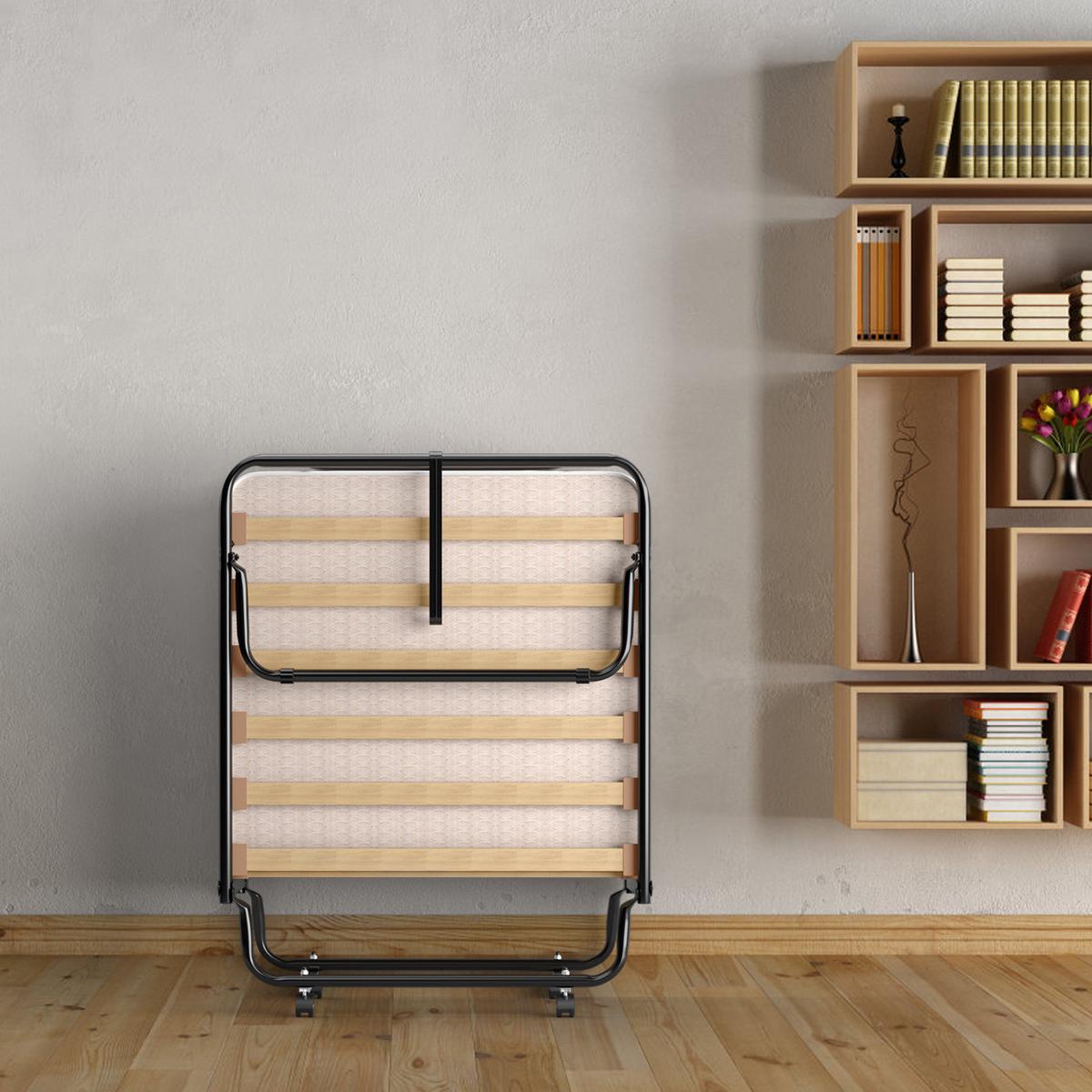 GASTEBETT Beige - Beige, Metall - COSTWAY