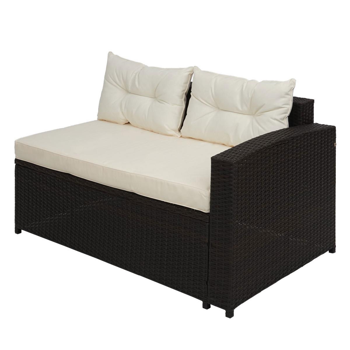 POLY-RATTAN GARNITUR Braun, Beige - Beige/Braun, Kunststoff - MCW