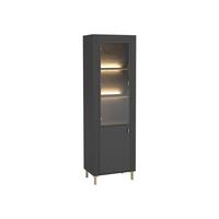 VITRINE Mossa MO03 mit LED Beleuchtung - Goldfarben/Schwarz, Holzwerkstoff/Kunststoff (60/194/40cm) - MIRJAN24
