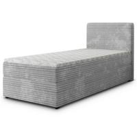 BOXBETT PISA 90 90x200 cm mit Matratze und Topper, H2+H3 - Hellgrau - Hellgrau, Holz (90/200cm) - MASSENO