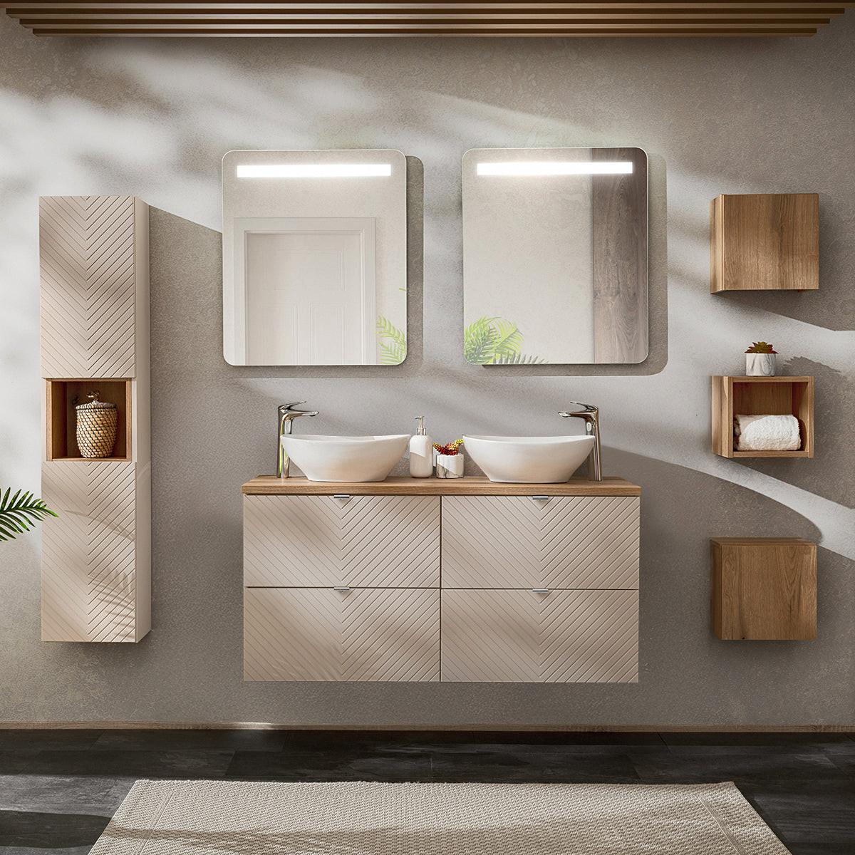 BADMÖBEL 120.4cm Manoa 2er-Set Kaschmir - Kaschmir, Holzwerkstoff (120.4/59/40cm) - Petits-meubles