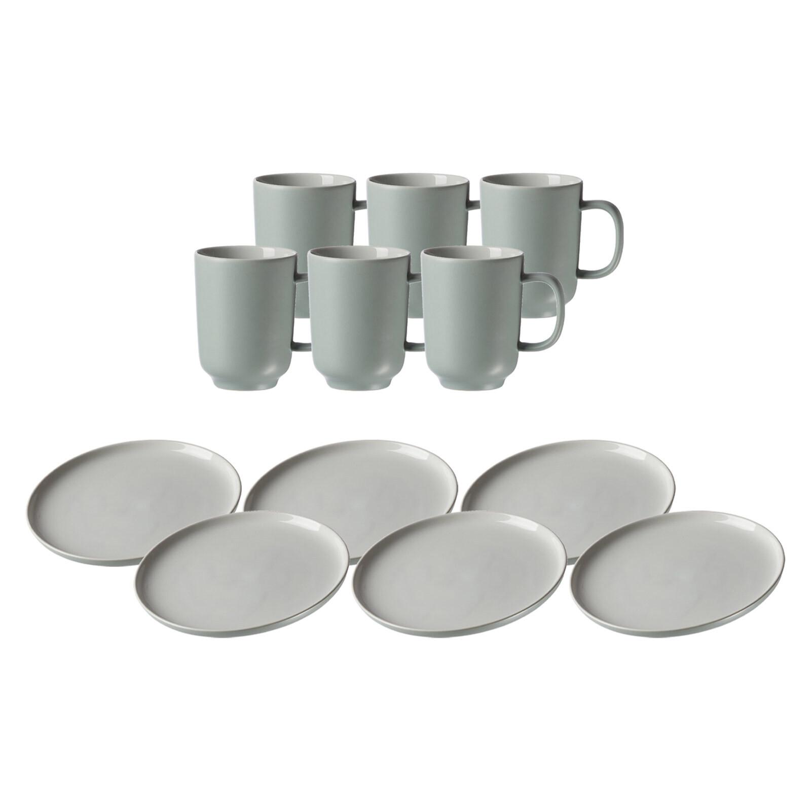 KAFFEESERVICE Jasper mint 12er Set - Mintgrün, Keramik (2/2/2cm) - Ritzenhoff Breker
