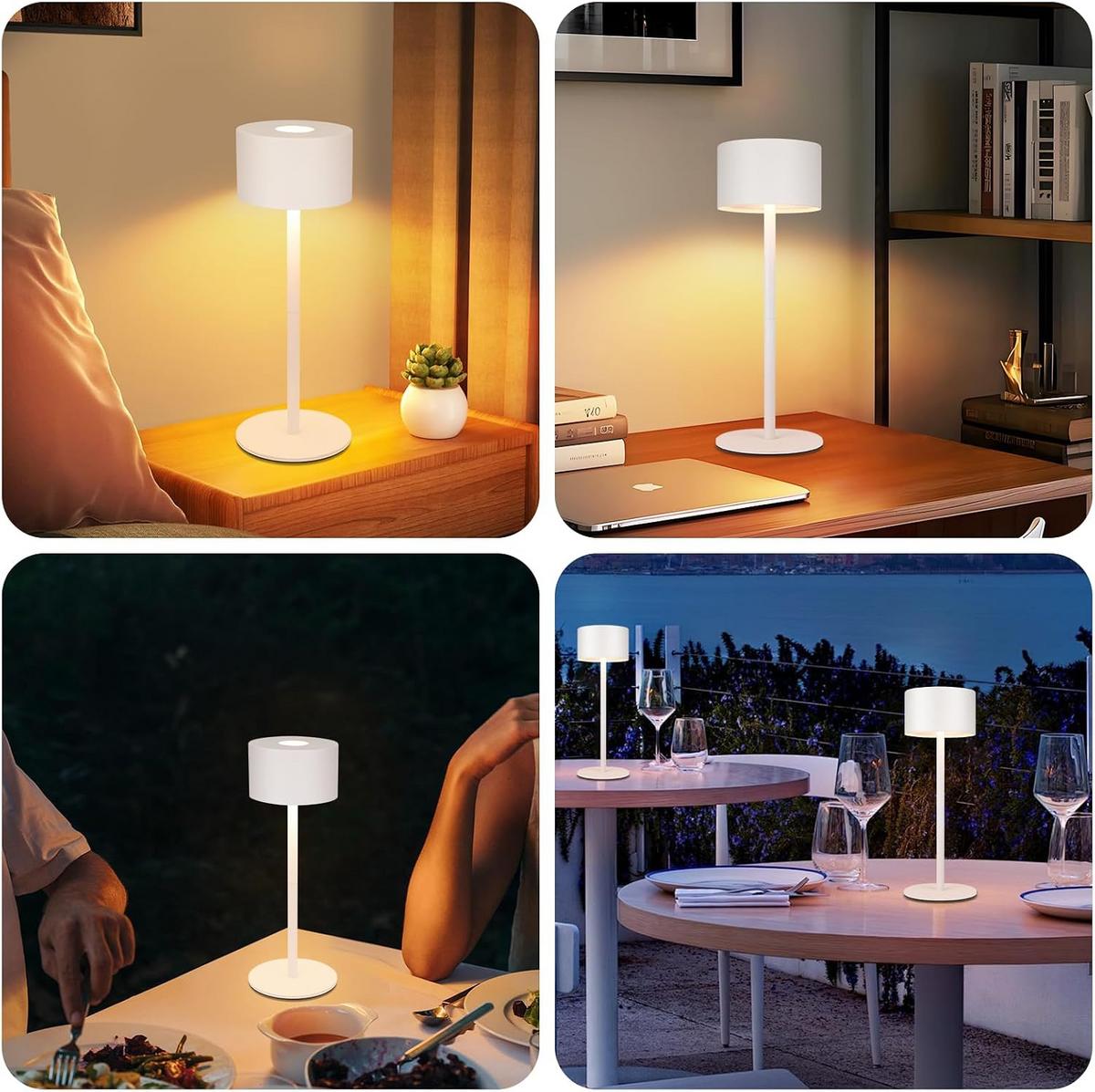TISCHLAMPE Moorfinr 9/9/25 cm (2er-set) - Weiß, Kunststoff/Metall (9/9/25cm) - ZMH