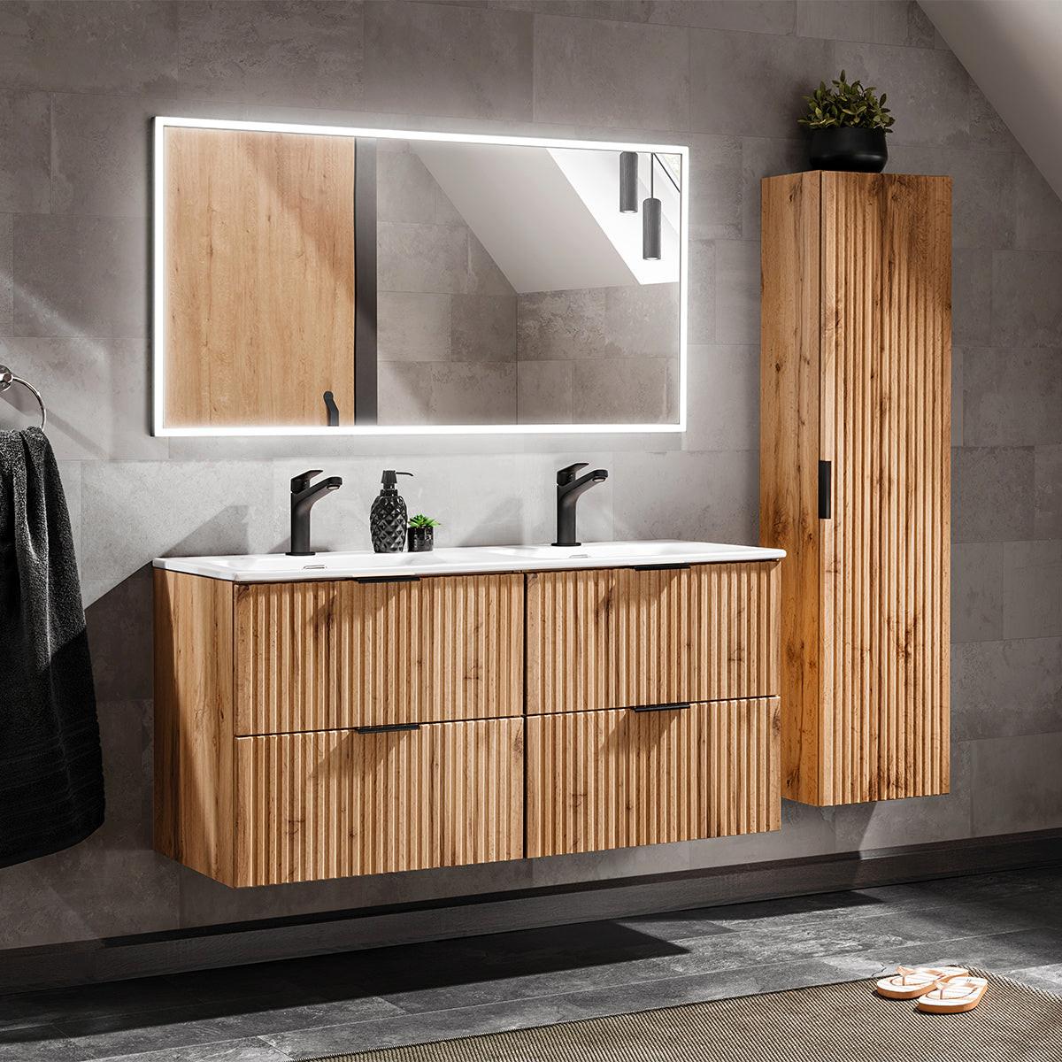 DOPPELWASCHTISCH 120.4cm Adriel Holz - Braun, Holzwerkstoff (120.4/57/46cm) - Petits-meubles