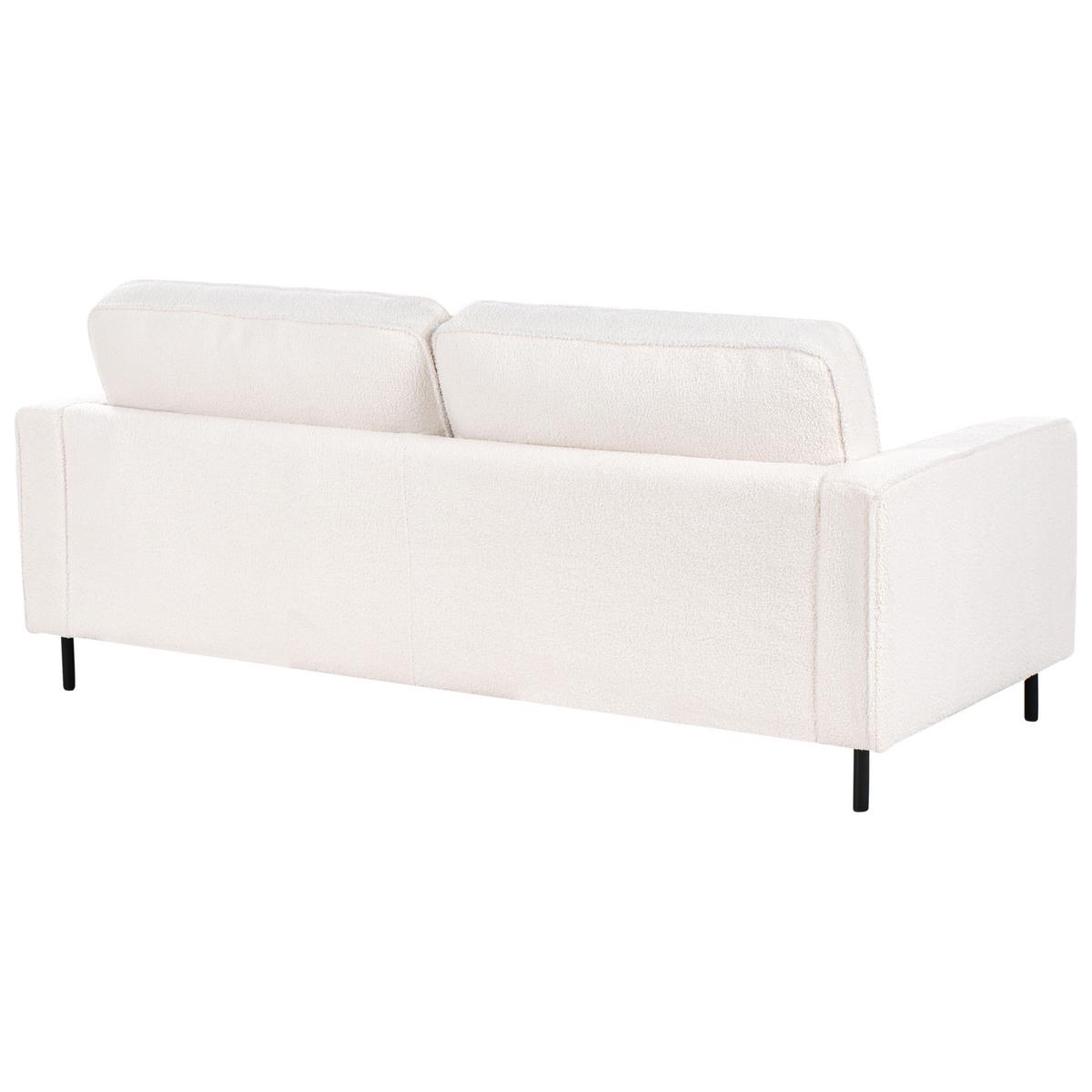 SOFA-SET 4-Sitzer Bouclé Weiß Savalen - Schwarz/Weiß, Textil (204/87/91cm) - Beliani
