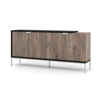KOMMODE Flagstaff Eiche, Schwarz 190/87/42 - Schwarz, Holzwerkstoff (190/87/42cm) - RAUMHIRSCH FURNITURE